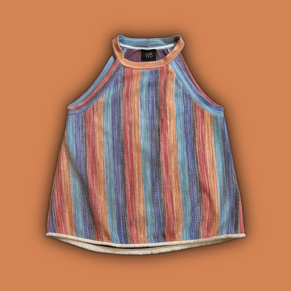 Boho stripe halter tank